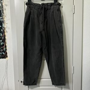 Free People Margate High Waisted Pleated Elastic Waist Drawstring Trousers Sz L